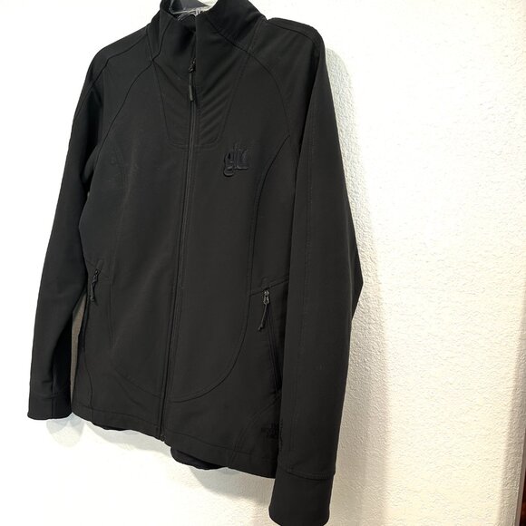 The North Face Womens Jacket Full Zip Charcoal Gray Soft Shell GLU Logo Size Med - Picture 6 of 9